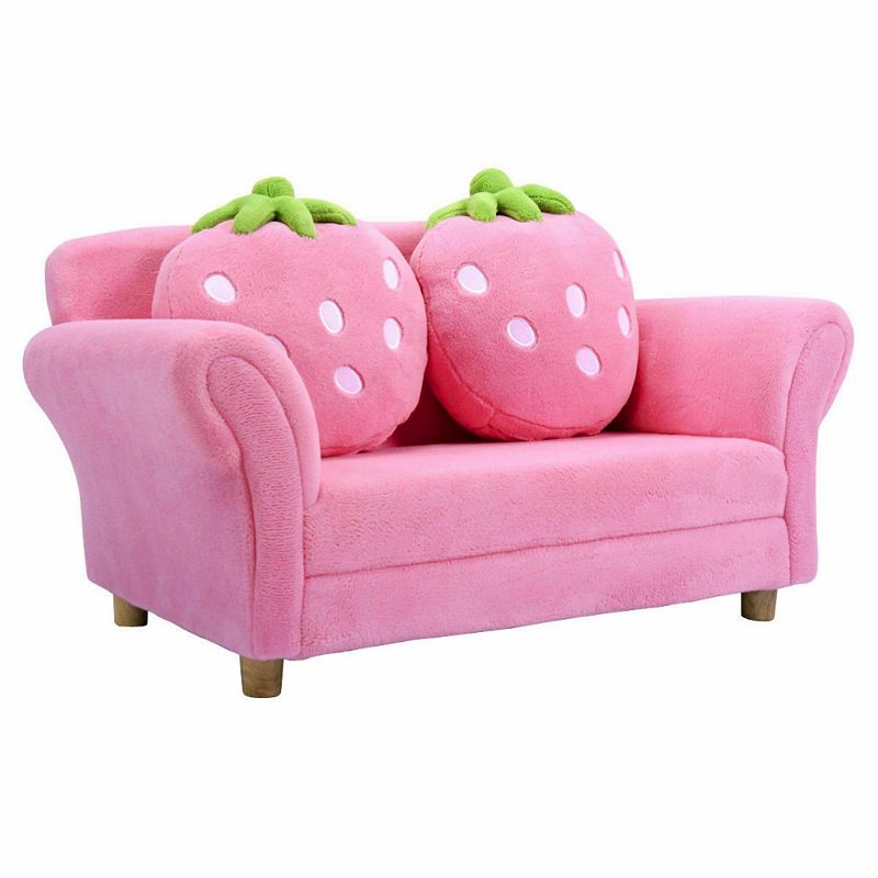 Kids Strawberry Armrest Chair Sofa-Pink