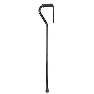 DMI Deluxe Adjustable Foot Cane with Offset Foam Grip in Black 502-1304-0255