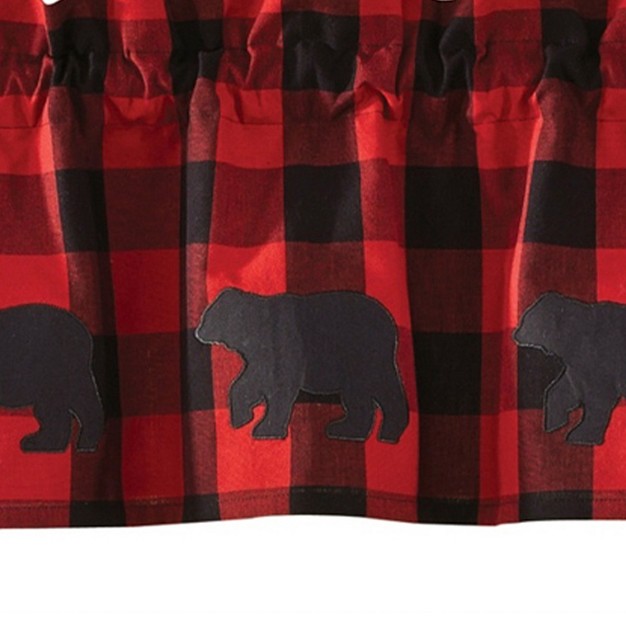 Park Designs Buffalo Check Bear Lined Valance 60 x27 x27 l Red