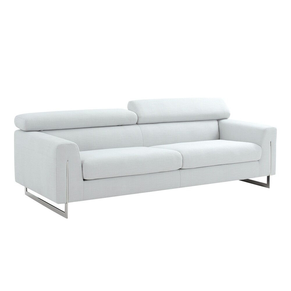 Pasargad Home Serena Upholstered Sofa with Adjustable Headrests