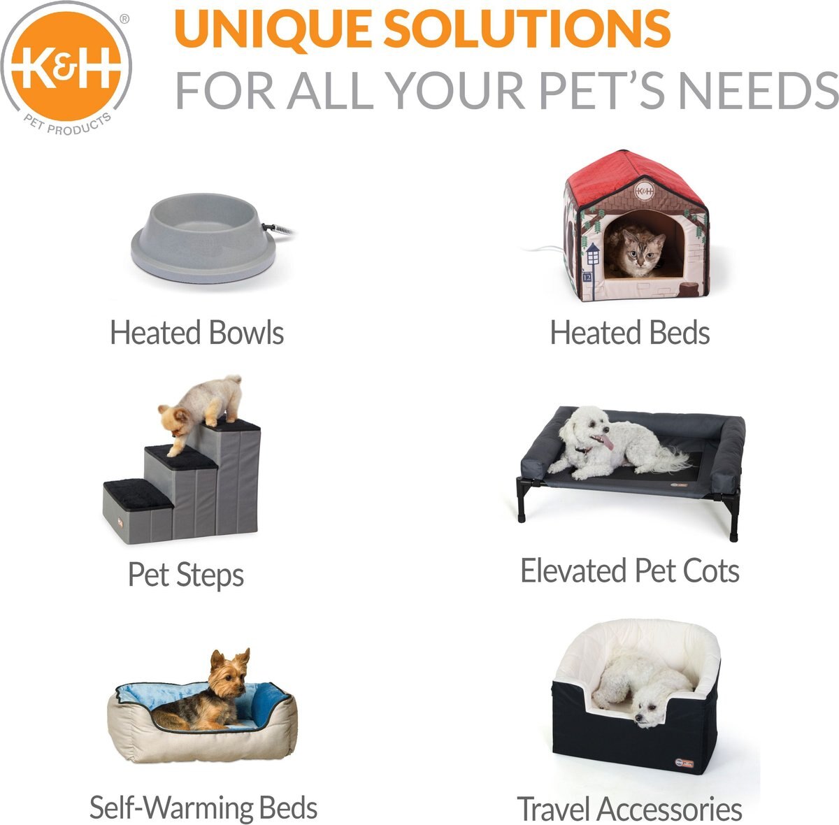 KandH Pet Products 19-in Hooded Elevated Cozy Cat Bed， Gray， Small