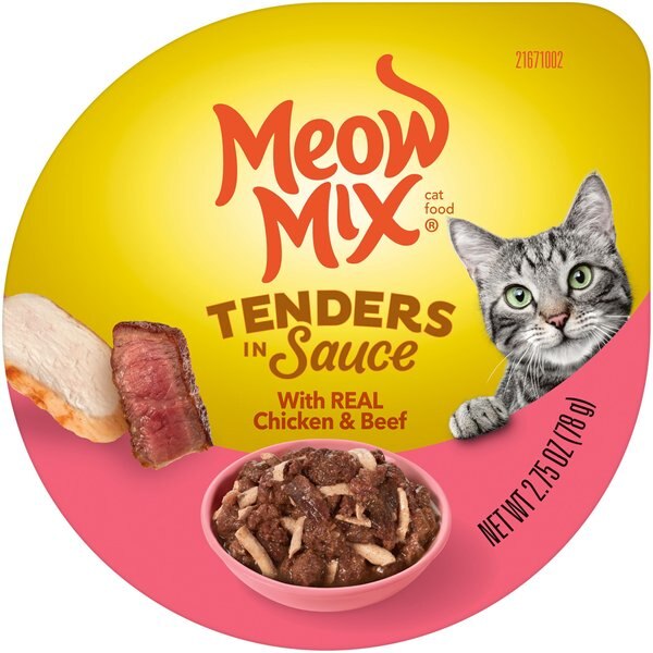 Meow Mix Tenders in Sauce With Real Chicken and Beef Wet Cat Food