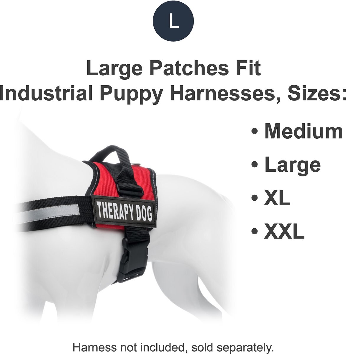 Industrial Puppy Therapy Dog Harness Patch， 2 count