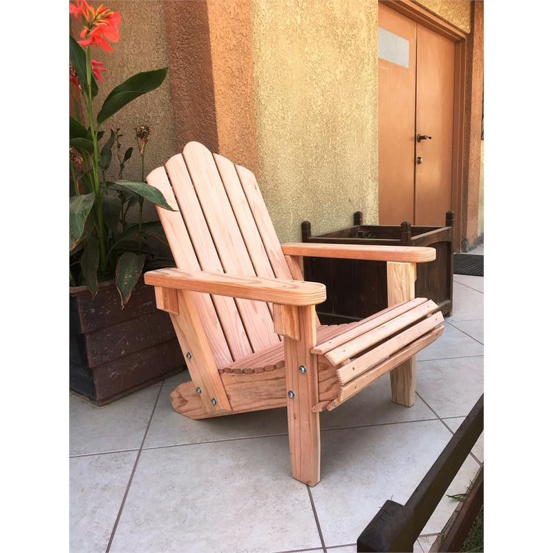 Best Redwood 36 quotSolid Wood Adirondack Chair in Natural No Stain   Transitional   Adirondack Chairs   by Homesquare  Houzz