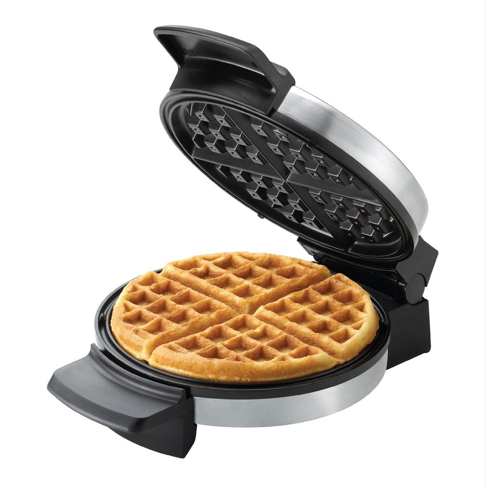 BLACK+DECKER 7.25 in. Silver Belgian Waffle Maker WMB500