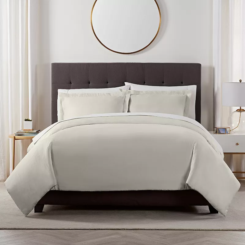 Serta X Comfort Solid 500 Thread Count Duvet Cover Set with Shams