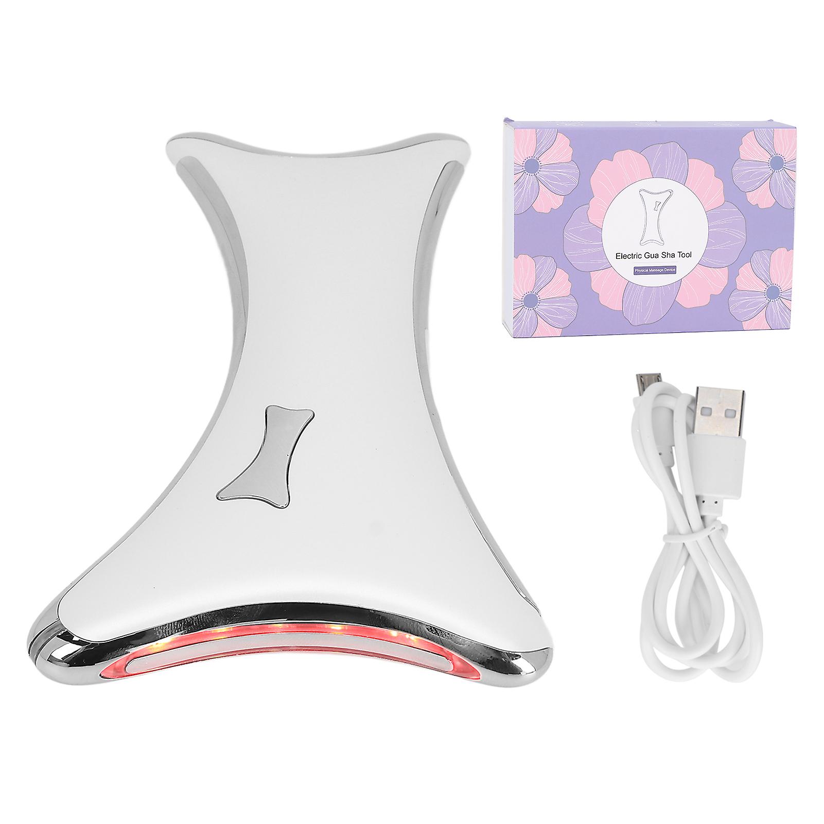 Electric Gua Sha Device Vibration Heating Micro Current Face Lifting Tightening Color Light Scraping Massager