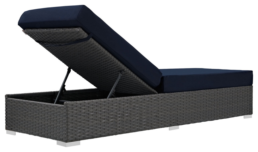 Sojourn Outdoor Patio Sunbrella Chaise Lounge   Tropical   Outdoor Chaise Lounges   by Timeout PRO  Houzz