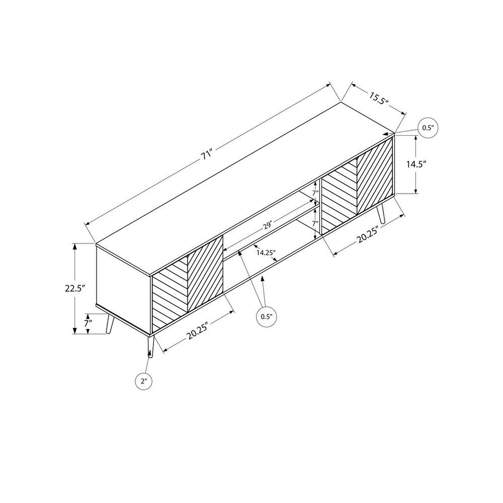 Rectangular TV Stand with Storage Cabinet   71\