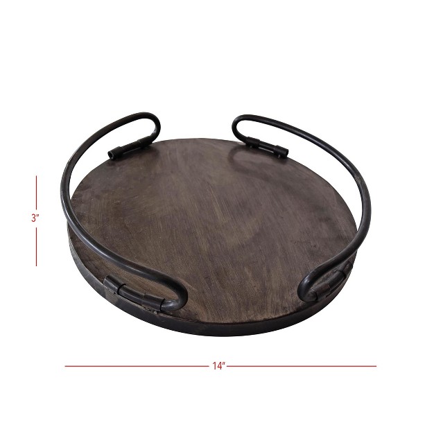 Round Metal Decorative Tray Foreside Home amp Garden