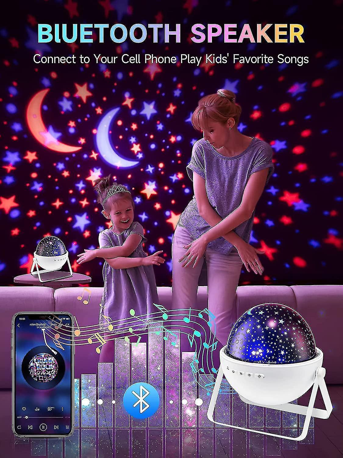 Liangnv Night Light For Kids， Bluetooth+music Night Light Projector For Bedroom，48 Colors+360+timer