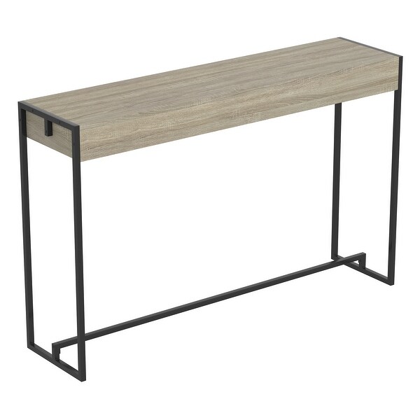 Console Table 47L Dark Taupe Black Metal - 47' x 11.4' x 29.75'