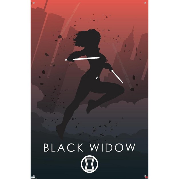 Trends International Marvel Heroic Silhouette Black Widow Unframed Wall Poster Prints