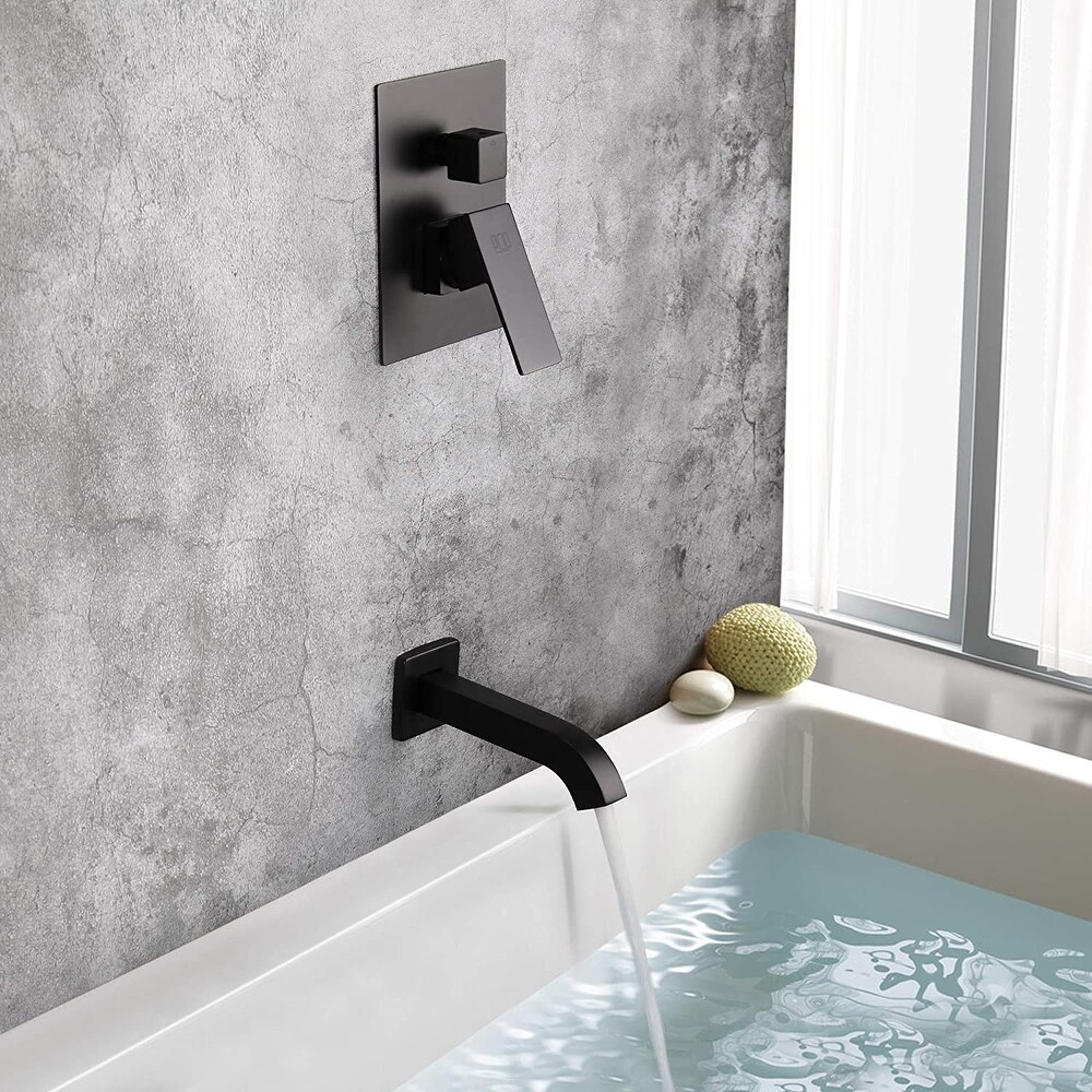 American Imaginations Wall Mount Stainless Steel Shower Kit In Black Color