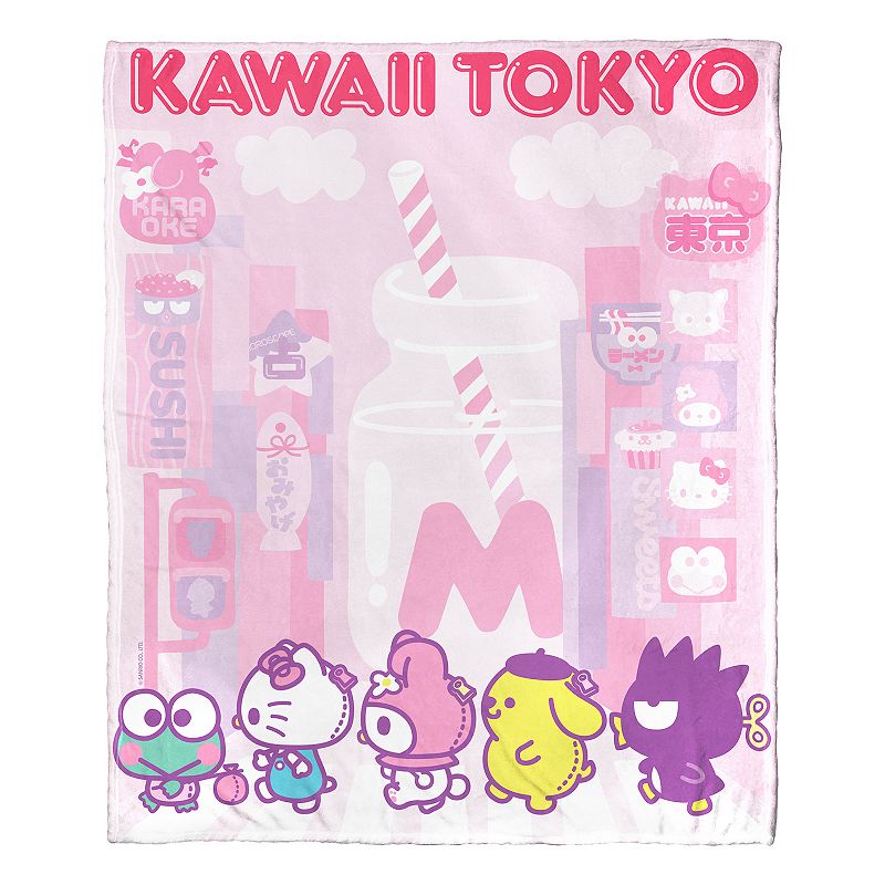 Hello Kitty and Friends Kawaii Tokyo Silky Touch Throw Blanket