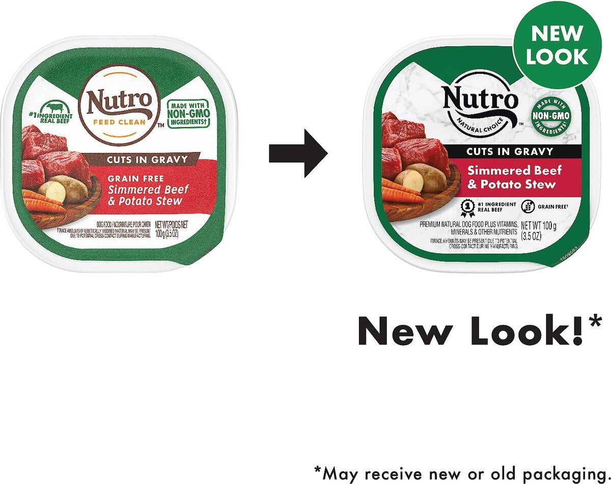 Nutro Grain-Free Simmered Beef and Potato Stew Cuts in Gravy Dog Food Trays