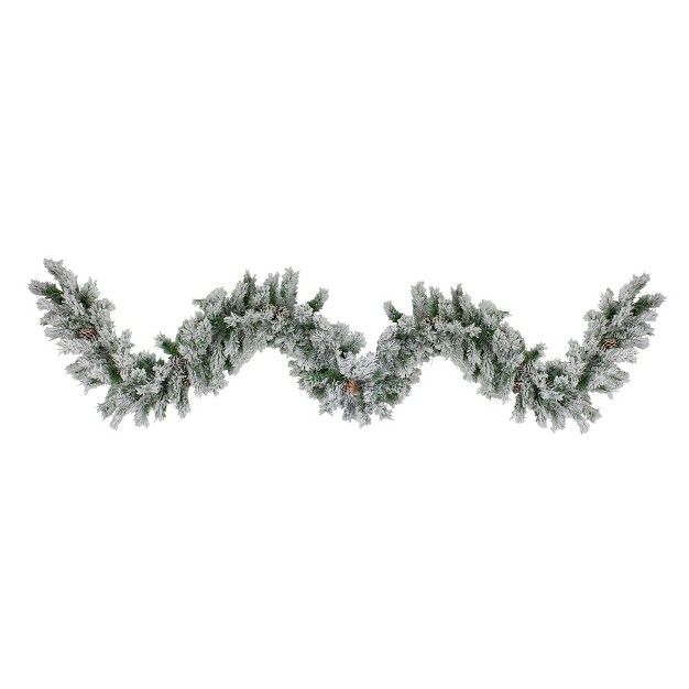 Unlit Flocked Angel Pine With Pine Cones Artificial Christmas Garland