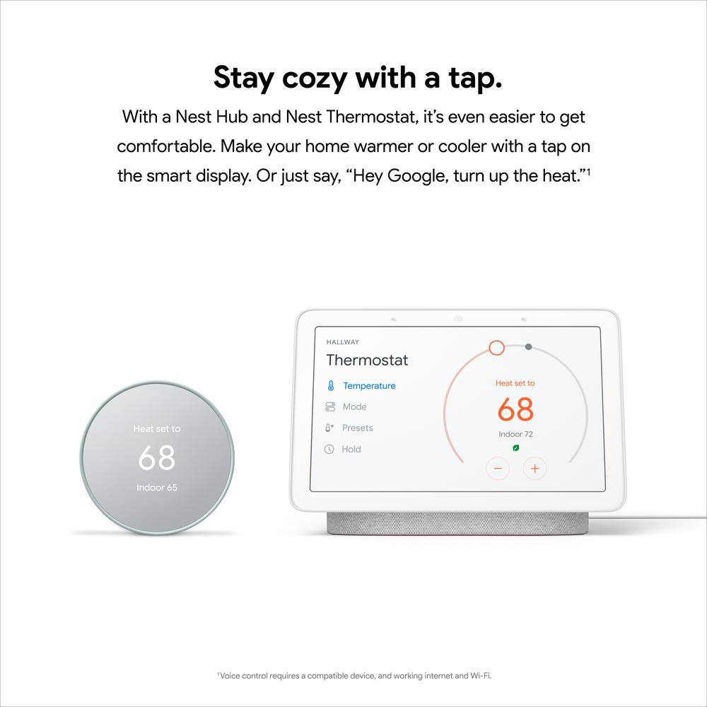 Google Nest Thermostat - Smart Programmable Wi-Fi Thermostat - 2 Pack - Fog VBCC8FG2PK20