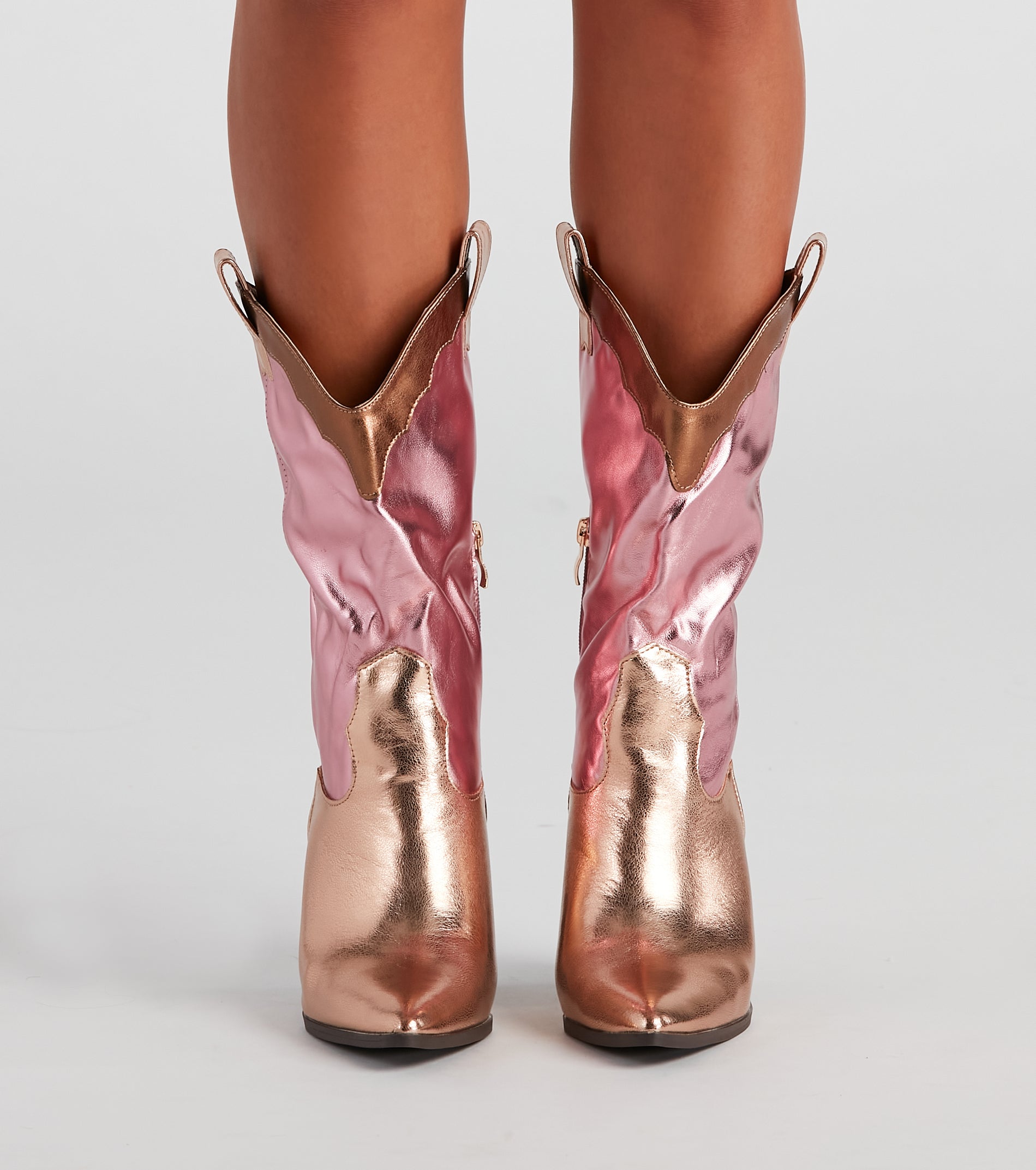 Howdy Partner Metallic Cowgirl Boots