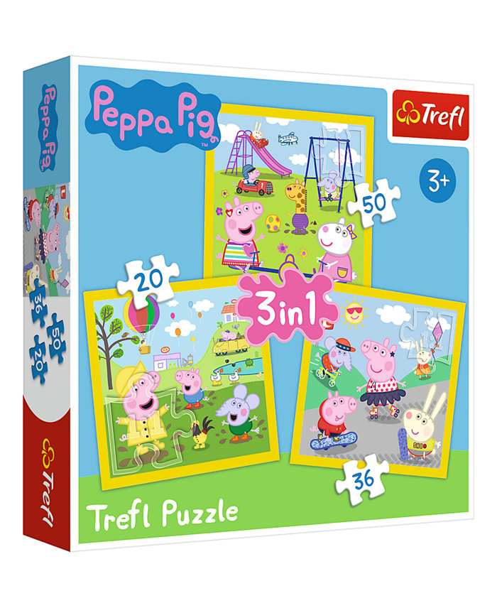 Trefl Peppa Pig 3 in 1 20  36  50 Piece Puzzle