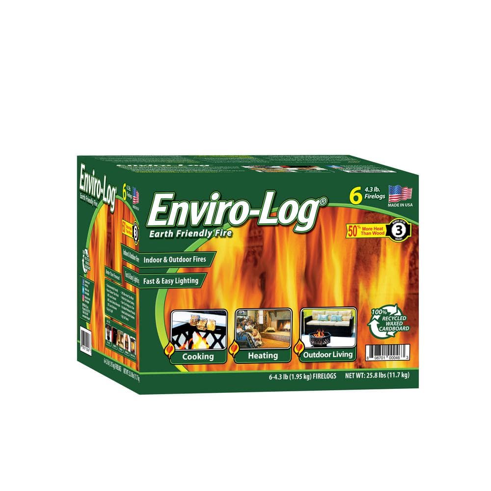 Enviro-Log 4.3 lbs. Earth Friendly Fire Logs (6-Pack) 1000463