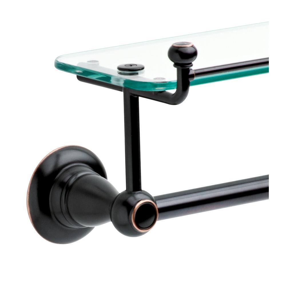 Delta Porter 18 in. Towel Bar with Glass Shelf in Oil Rubbed Bronze 78410-ORB