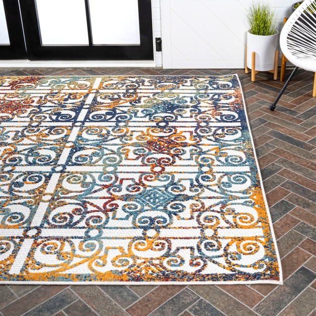 Cetara Ornate Trellis Indoor outdoor Runner Rug Jonathan Y