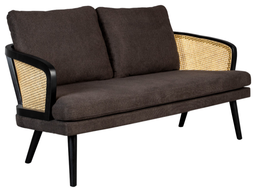 Rattan Backrest Upholstered Sofa  Dutchbone Manou   Tropical   Sofas   by Oroa   Distinctive Furniture  Houzz