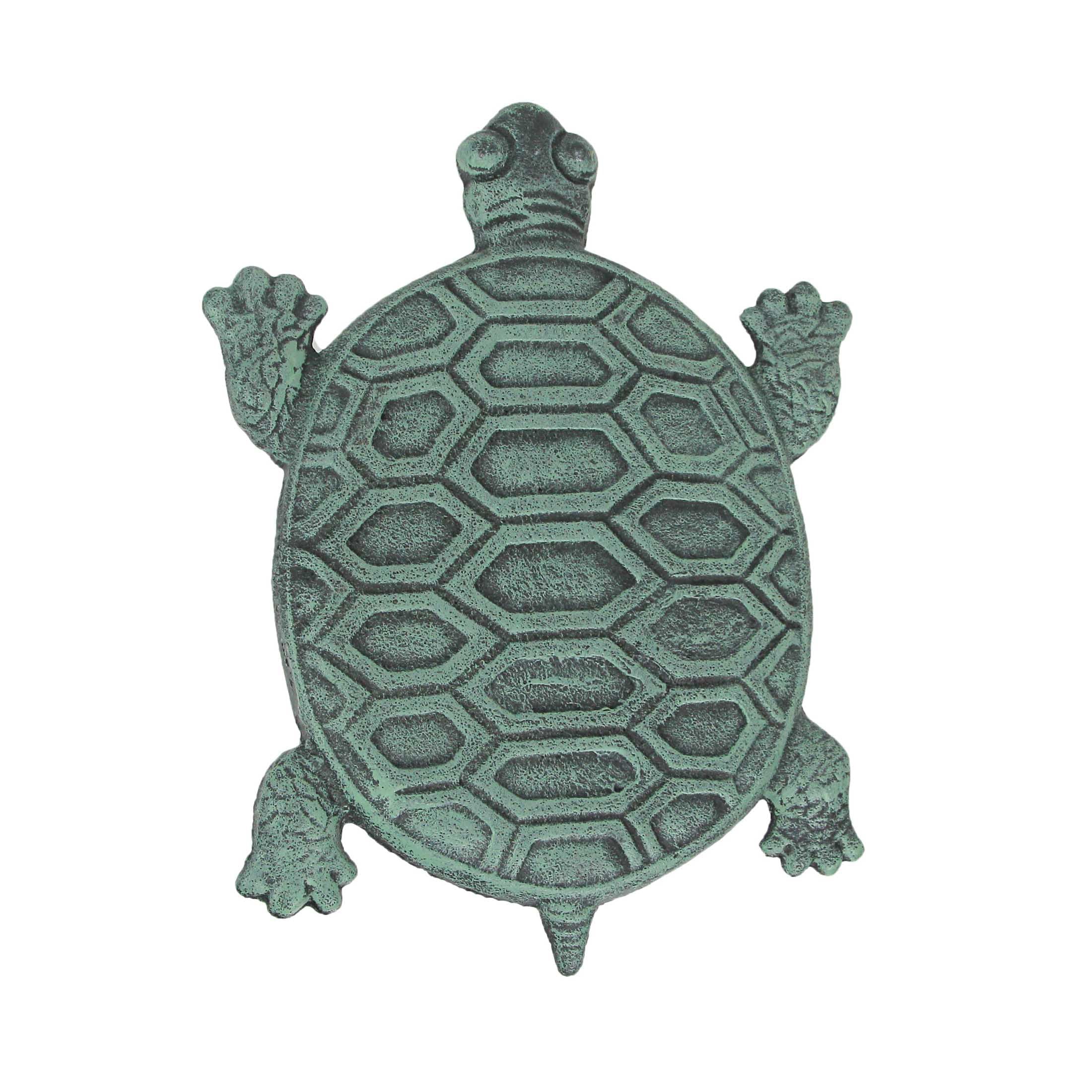 Zeckos Set of 4 Cast Iron Turtle Garden Stepping Stones Step Tiles