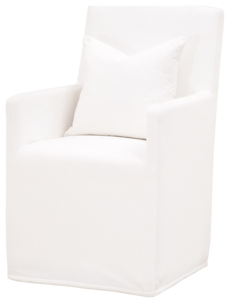 Shelter Slipcover Arm Chair with Casters   Transitional   Dining Chairs   by Essentials for Living  Houzz