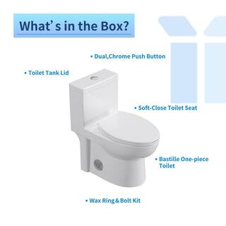 UPIKER Modern 12 in. Rough-In 1-piece 1.27 GPF Dual Flush Elongated Toilet in White Seat Included UP2210TOW12A006