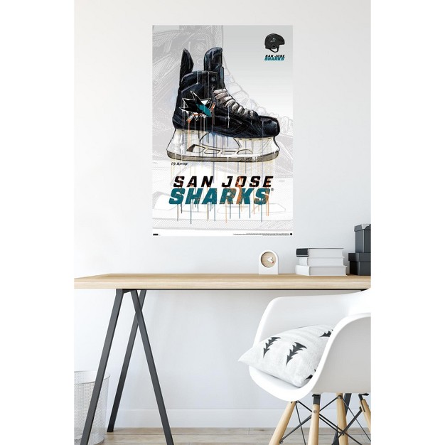 Trends International Nhl San Jose Sharks Drip Skate 21 Unframed Wall Poster Prints