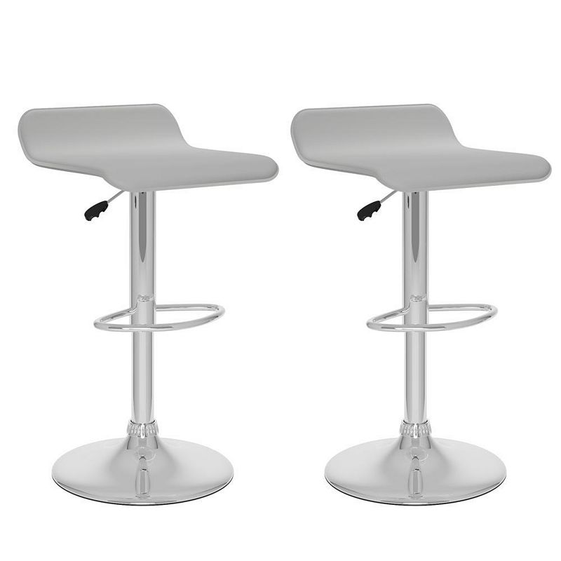 CorLiving Curved Adjustable Bar Stool Leatherette， set of 2