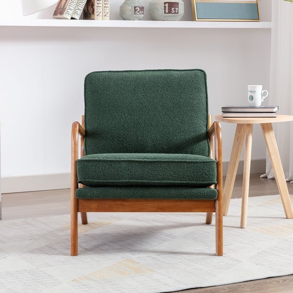 Accent Chair Modern Wood Upholstered Arm Chair