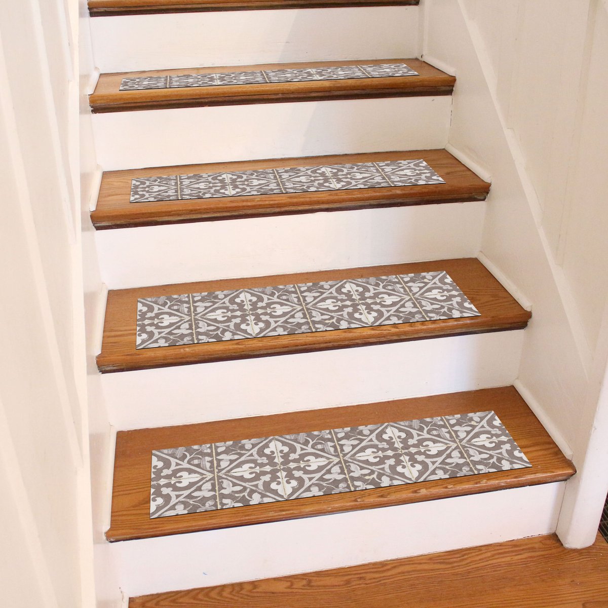 Bungalow Flooring FlorArt Javid Indoor Stair Treads， Khaki， 4-pack