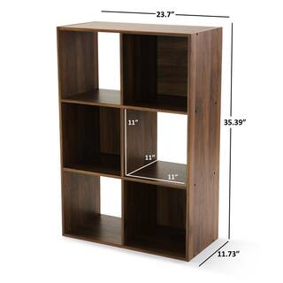 36 in. H x 24 in. W x 12 in. D Canyon Walnut 6- Cube Organizer TG887CW