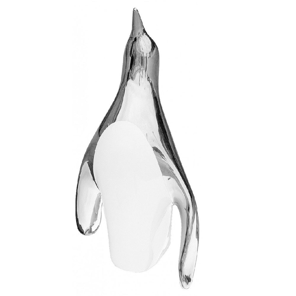 Britalia 880006 Chrome & White Platinum Fired Ceramic Penguin Sculpture 23cm