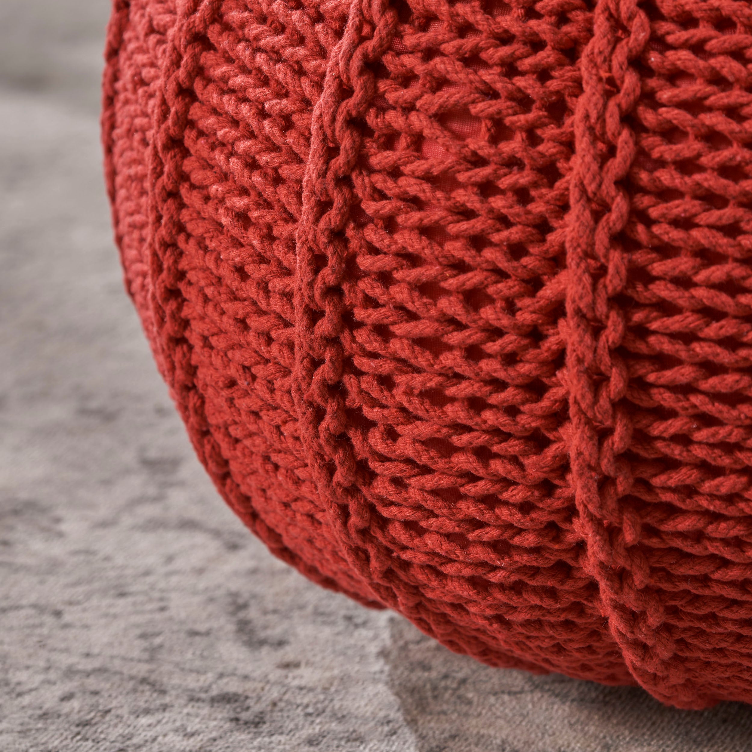 Agatha Knitted Cotton Pouf