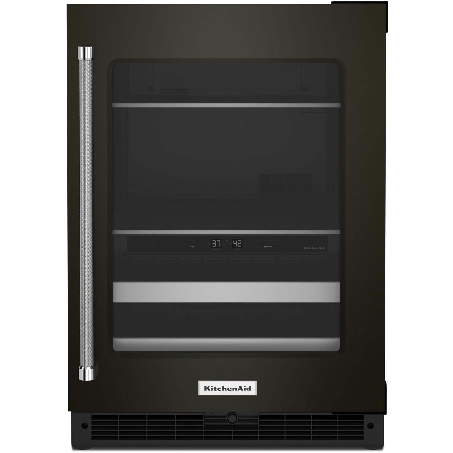 KitchenAid 24-inch, 4.89 cu. ft. Beverage Center with Glass Door KUBR314KBS