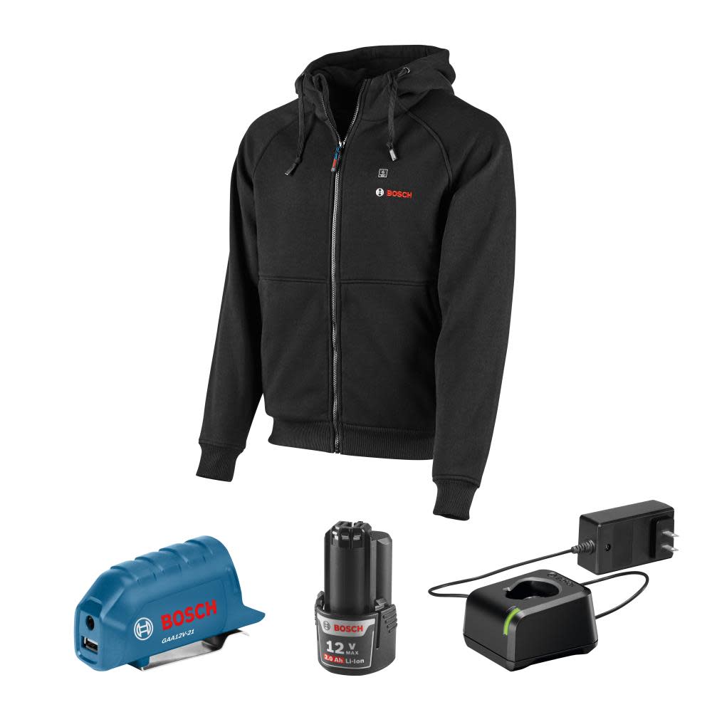 Bosch 12V Max Heated Hoodie Kit with Portable Power Adapter Size 2X Factory Reconditioned GHH12V-20XXLN12-RT from Bosch