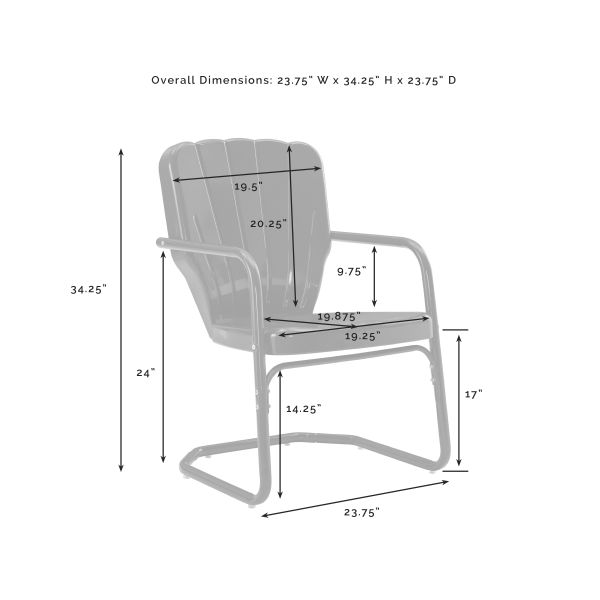 Ridgeland 3Pc Outdoor Metal Bistro Set