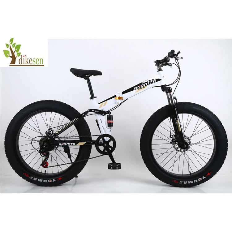 2023 Factory 26 Inch Beach Bike Fat Tire Snow Mountain Bicycle with Double Disc brake folding bicicletas Cheap big tire MTB bike