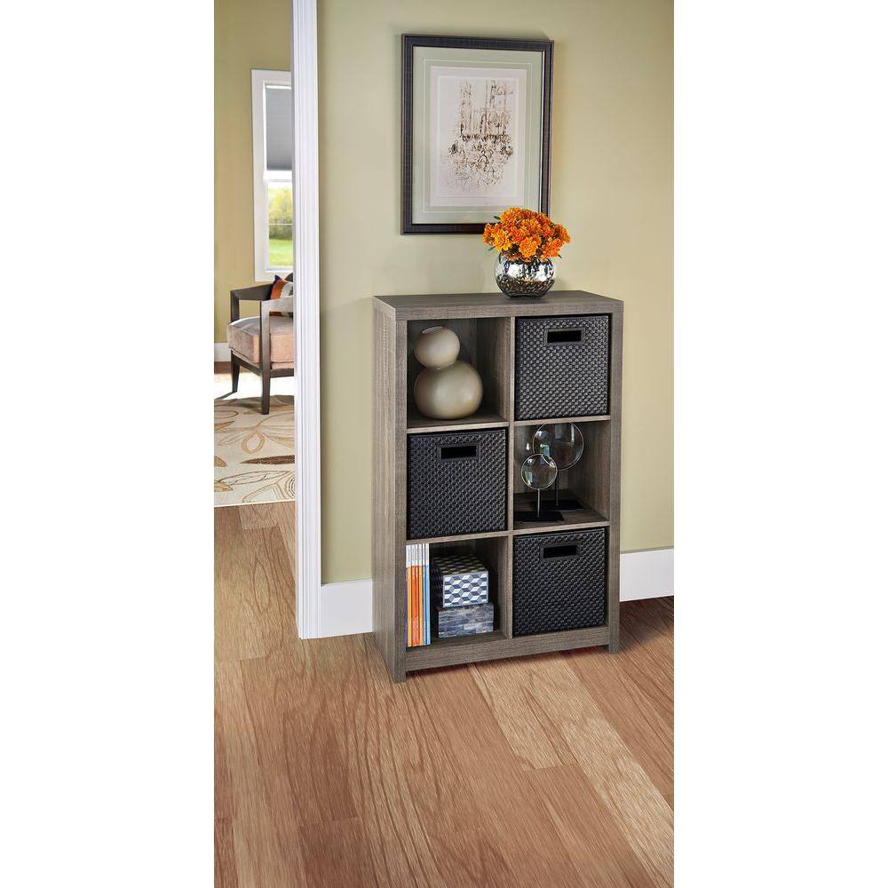 ClosetMaid 39.13 in. H x 25.63 in. W x 11.61 in. D Brown Wood Look 6-Cube Organizer 14956