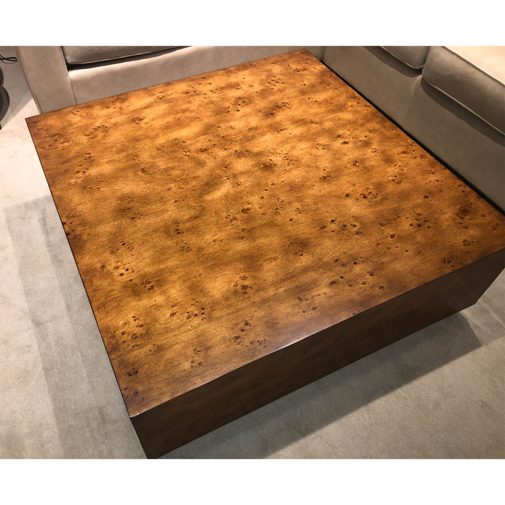 Rustic Modern square coffee table Burl Wood   Transitional   Coffee Tables   by English Georgian America  Houzz