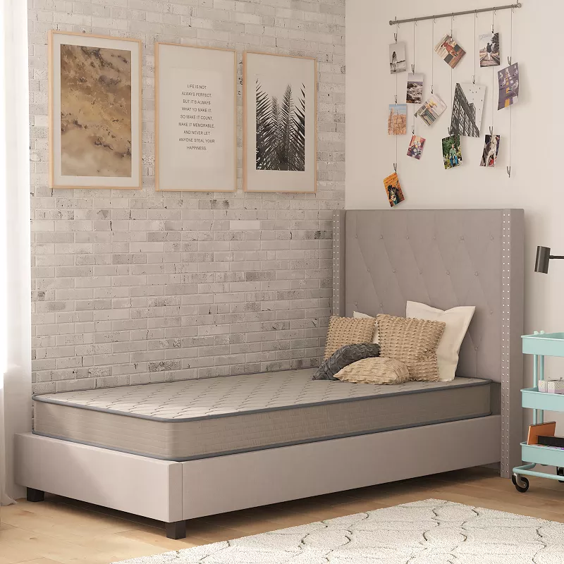 Emma and Oliver Asteria Medium Firm Hybrid Innerspring Mattress in a Box with Knit Fabric Top