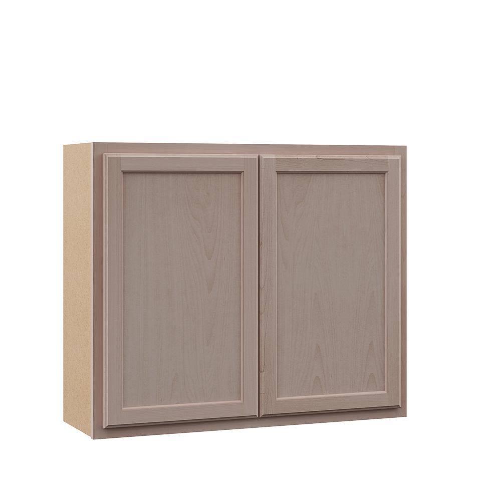 PRIVATE BRAND UNBRANDED Hampton Unfinished Beech Recessed Panel Stock Assembled Wall Kitchen Cabinet (36 in. x 30 in. x 12 in.) KW3630-UFDF