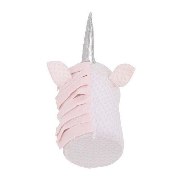 Nojo Unicorn Plush Head Wall D cor Pink And White