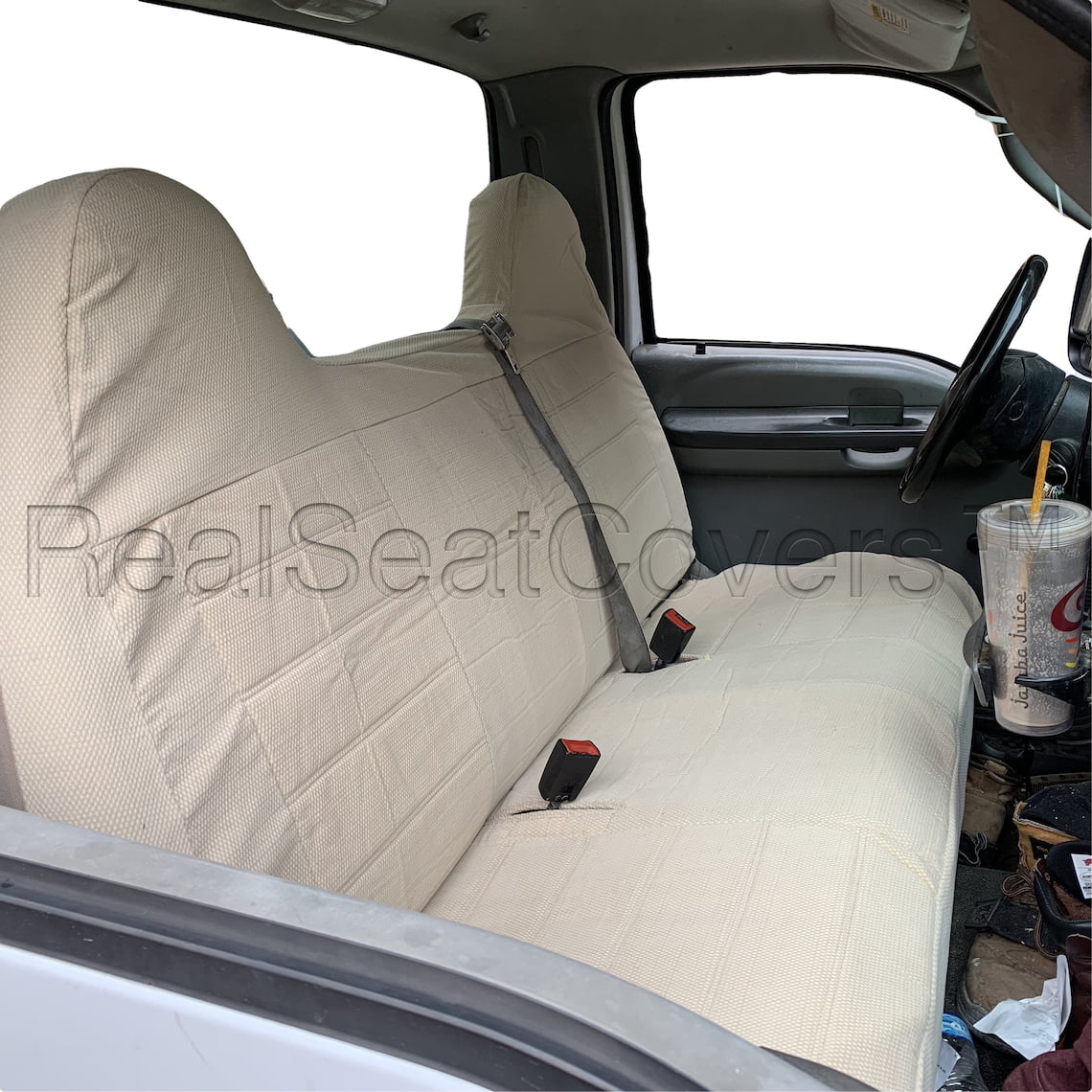 Seat Covers for 1999 - 2007 Ford F250 - F550 Work Truck with a Front Solid Bench Seat， Custom Exact Fit Seat Covers