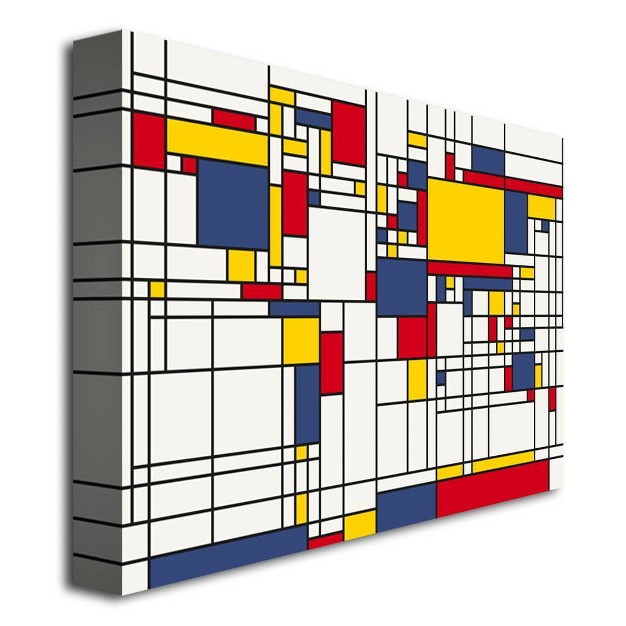 X 32 quot Mondrian World Map By Michael Tompsett Trademark Fine Art