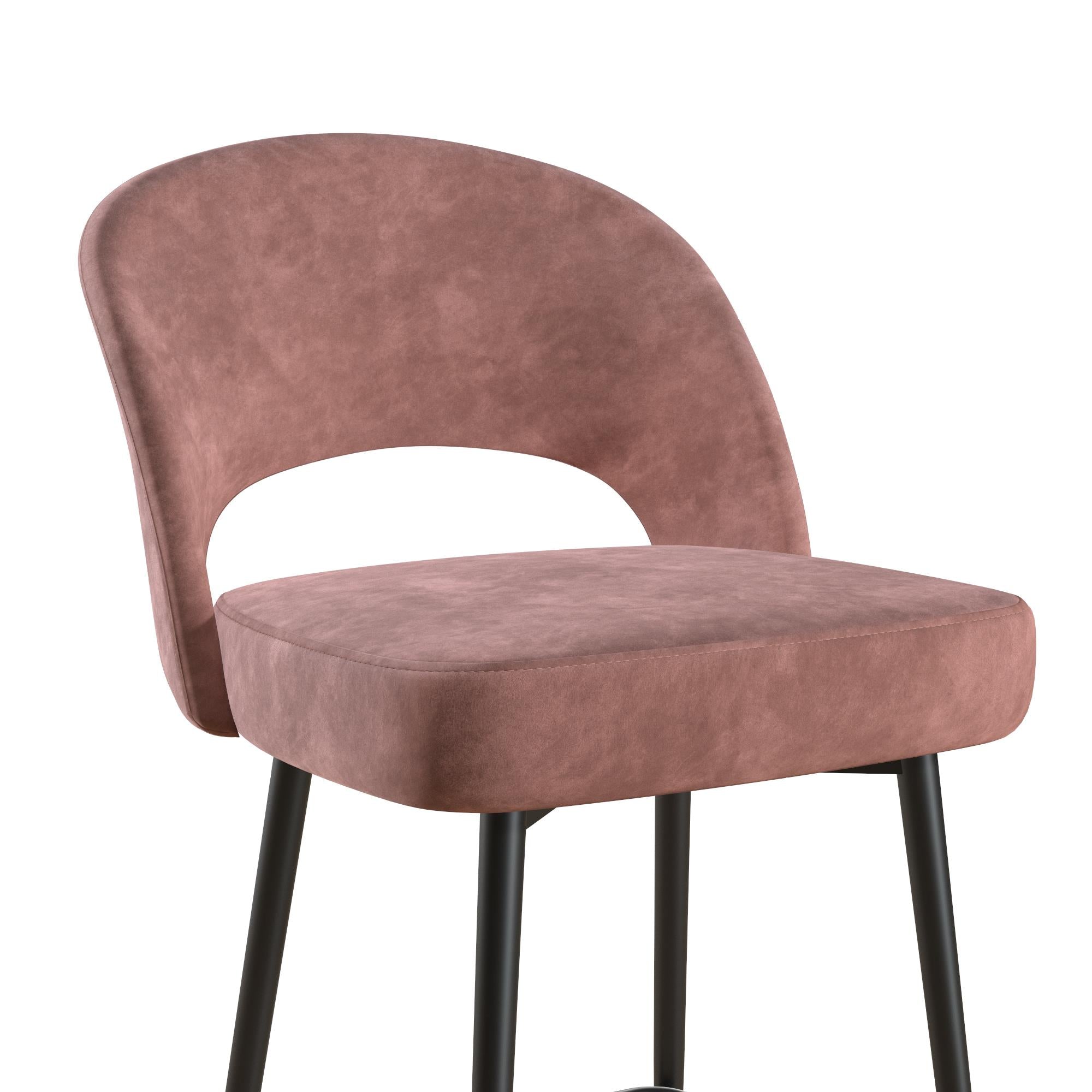 CosmoLiving by Cosmopolitan Alexi 24Counter Height Bar Stool， Dark Blush Pink Velvet